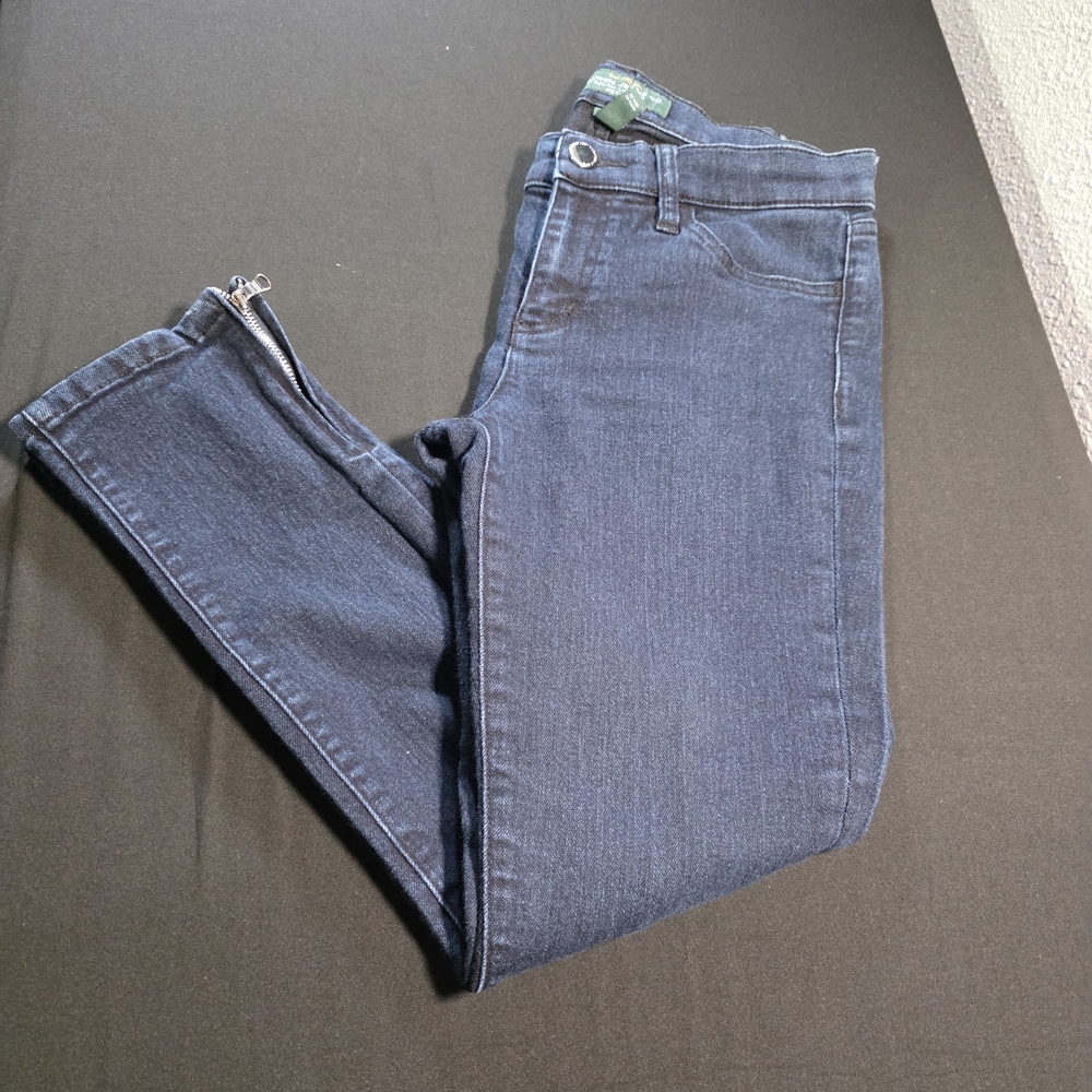 Lauren Ralph Lauren Indigo‎ Skinny Jeans, Zipper Ankle Size 2 Petite